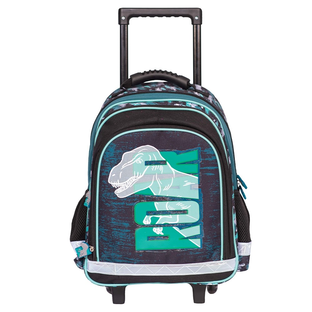 Ghiozdan troller DINO, spate ergonomic, buretat, bretele reglabile, baza spuma EVA, 38 cm - imagine 4